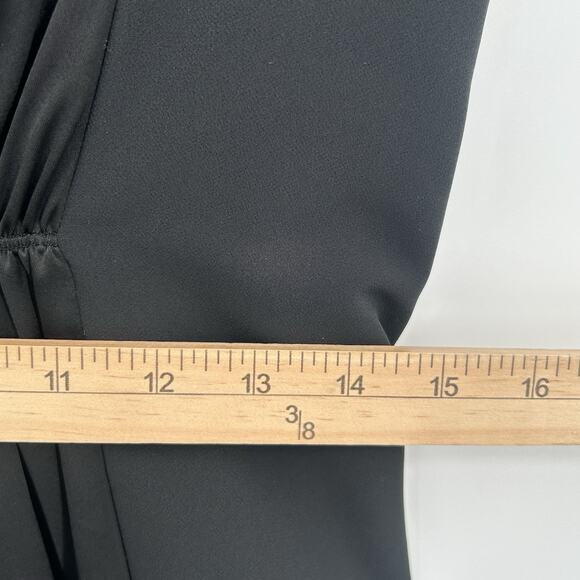 ATLEIN COLLECTIVE Black Lace Up Front Satin Midi Dress Womens XS 0 2 RTR FLAW - Picture 16 of 16